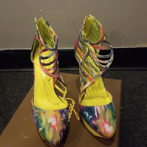 Multi Colored Platform Heels - Picture 6 of 7